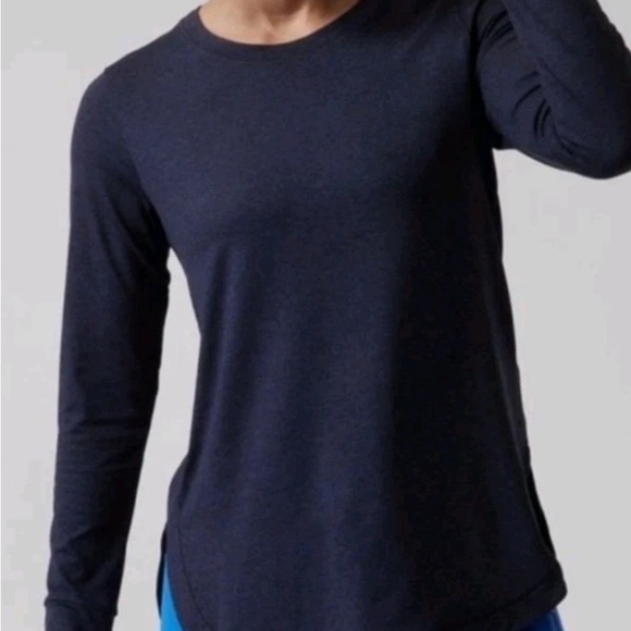 Lot of 2 Athleta Uptempo long sleeve tops shirts tunic blue navy gray - Picture 6 of 9